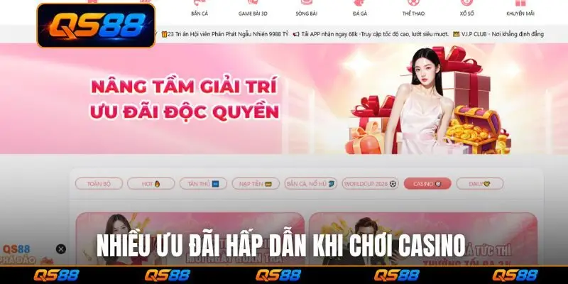 Nhiều ưu đãi hấp dẫn khi chơi casino